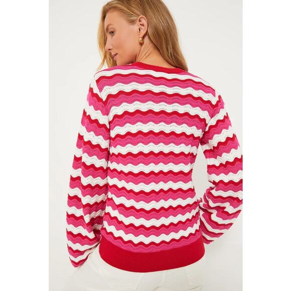 HYACINTH HOUSE Ruby Wavy Stripe Callie Crewneck sweater Medium M - Picture 2 of 8